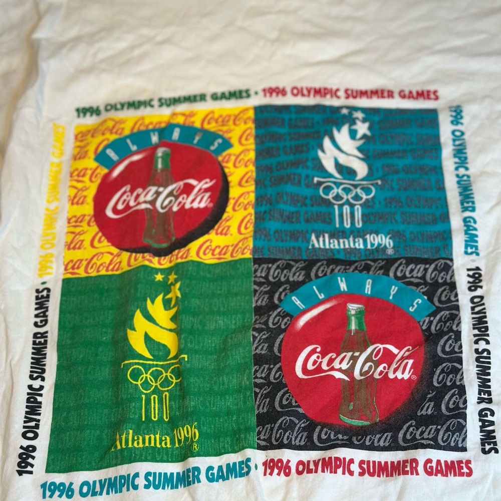 Coca-Cola Multicolor Olympic Block Graphic Tee - Red, Green, Teal, Yellow - Picture 2 of 10